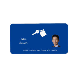 Estate Agent Blue Return Label