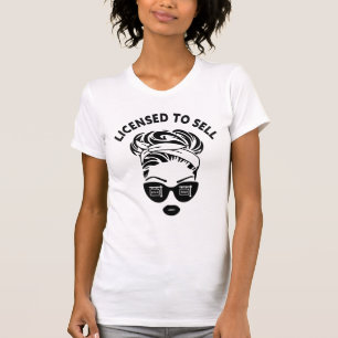 Estate Agent Messy Bun Cat Eye Sunbril T-shirt