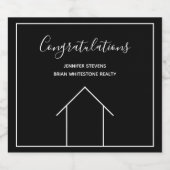 Estate Company Custom Housewarming Gift Sparkling Wijnetiket (Enkel label)