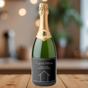 Estate Company Custom Housewarming Gift Sparkling Wijnetiket