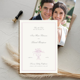 Estate Floral Elegante Lavendel Lijst Foto bruilof Save The Date