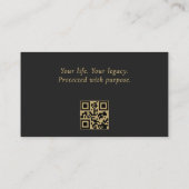 Estate Planning Attorney Black Gold QR-code Visitekaartje (Achterkant)