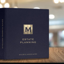 Estate Planning Portefeuille Leren Blauwe Goud
