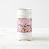 Estefany - Mug de café en nuage rose blanc (Centre)