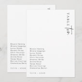 Estelle Huidige Minimalistische Trouwtafel Nummer Kaart (Voorkant / Achterkant)