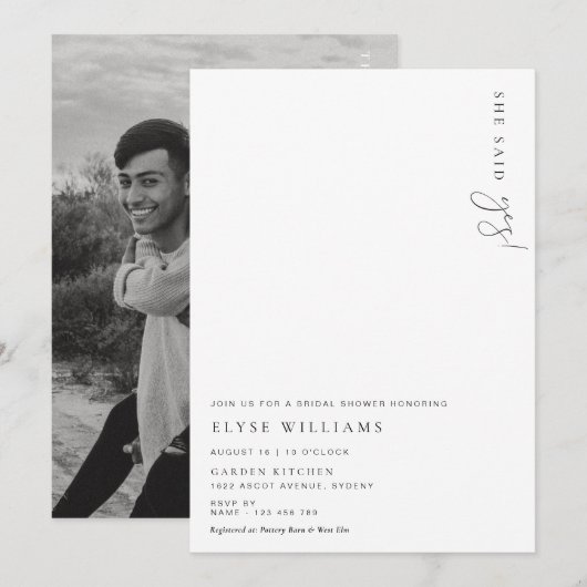 Estelle Minimalist Bridal Shower Kaart (Voorkant / Achterkant)