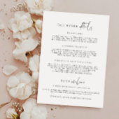 Estelle Minimalist Wedding Details Kaart