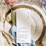 Estelle Minimaliste Mariage Long Menu<br><div class="desc">Ce menu présente un design minimaliste moderne avec une police de caractères manuscrite sur un arrière - plan blanc pour un look simple et propre. Le titre "menu et manger" du script est une image qui ne peut pas être modifiée. Tous les autres textes sont entièrement modifiables. Pour une personnalisation...</div>