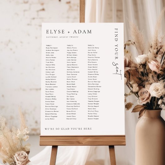 Estelle Minimum 3 Banquet Table Seating Poster