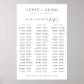 Estelle Minimum 3 Banquet Table Seating Poster (Voorkant)