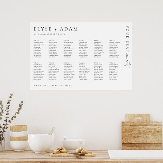 Estelle Modern Minimal 12 Poster de table (Cuisine)