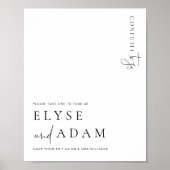 Estelle Modern Minimal Confetti Toss Sign Poster (Voorkant)