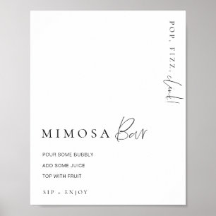 Estelle Modern Minimal Mimosa Bar Sign Poster