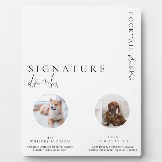 Estelle Modern Minimal Photo Signature Drinken Sig Fotoplaat (Voorkant)