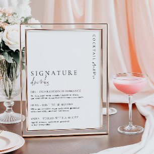 Estelle Modern Minimal Signature Drink Sign Poster
