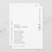 Estelle Modern Minimalist Weddenschap Table Number Kaart (Voorkant / Achterkant)