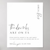 Estelle Modern Minimalistisch Open Bar Menu Bord Poster (Voorkant)