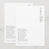 Estelle Modern Minimalistisch Tafelnummer Bruiloft (Voorkant / Achterkant)