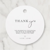 Estelle Moderne Minimale Bedankbrief Rond Karton Bedankjes Labels (Achterkant)