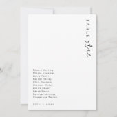 Estelle Moderne Minimalistische Tafelkaart voor de Kaart (Achterkant)