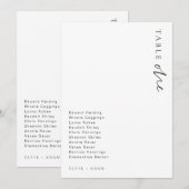 Estelle Moderne Minimalistische Tafelkaart voor de Kaart (Voorkant / Achterkant)