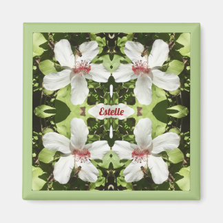 ESTELLE ~ PASEN ~ Witte Hibiscus Bloemen ~ Magneet