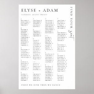Estelle Poster minimal de siège alphabétique moder