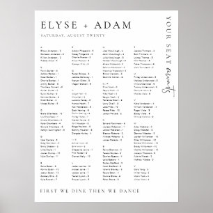 Estelle Poster minimal de siège alphabétique moder