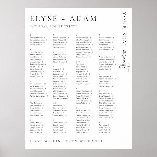 Estelle Poster minimal de siège alphabétique moder (Devant)