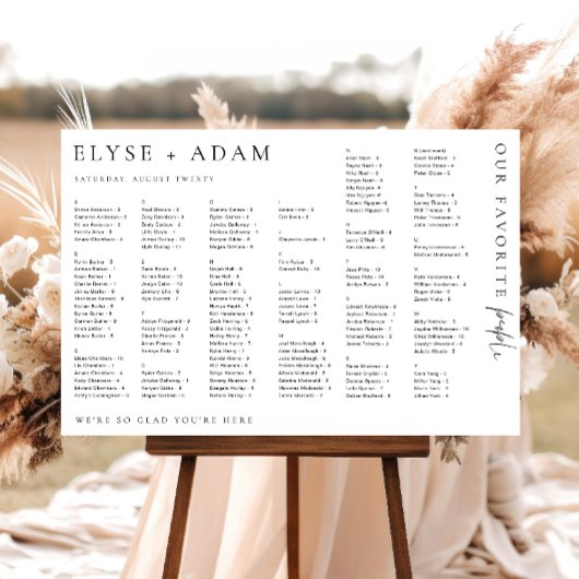 Estelle Poster minimal de siège alphabétique moder