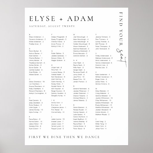 Estelle Poster minimal de siège alphabétique moder (Devant)