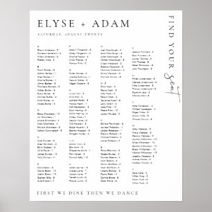 Estelle Poster minimal de siège alphabétique moder