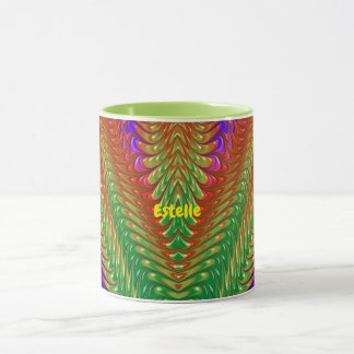 ESTELLE ~ Zany 3D ~ Groen, Rood, Oranje en Paars Mok