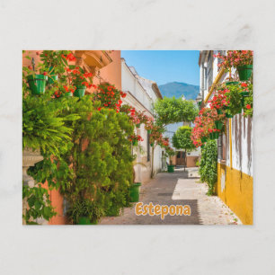 Estepona, Spanje Charmante stad in Malaga Straat Briefkaart