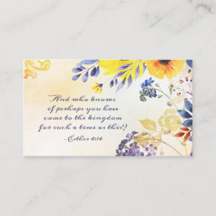 Ester 4:14 Kom voor zo'n tijd naar het Koninkrijk Visitekaartje