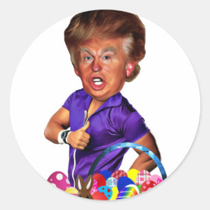 ester bunny trump ronde sticker
