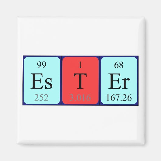 Ester periodieke tabelnaam magneet (Voorkant)