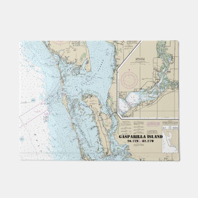 Estero Bay naar Lemon Bay Nautical Chart 11426 Doo Deurmat (Voorkant)