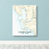 Estero Bay t/m Lemon Bay - Nautisch overzicht 1142 Canvas Afdruk (Insitu (Houten vloer))
