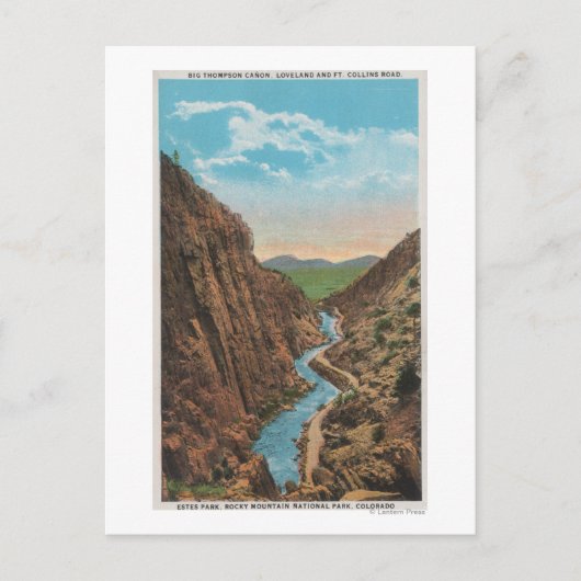 Estes Park, CO - Uitzicht van Big Thompson Canon Briefkaart (Voorkant)