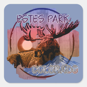 Estes Park Colorado autocollants d'orignaux rustiq