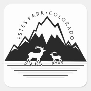 Estes Park Colorado eenvoudige eland vierkante sti Vierkante Sticker