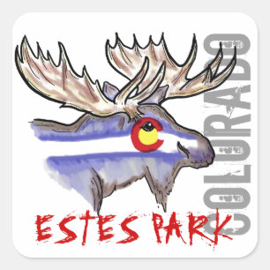 Estes Park Colorado elk design-stickers Vierkante Sticker
