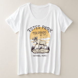 Estes Park Colorado National Park Moose Sunset Grote Maat T-shirt