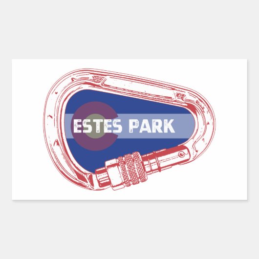 Estes Park Klibing Carabiner Rechthoekige Sticker (Voorkant)