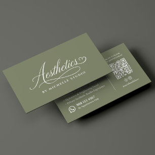 Estheetiker Elegante Schoonheidsspecialist Sage Es Visitekaartje