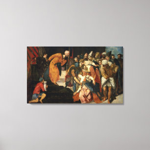 Esther voor Ahasuerus, 1548 Canvas Afdruk