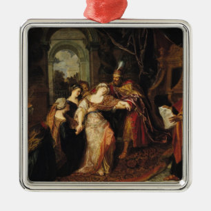Esther voor Ahasuerus, vóór 1697 Metalen Ornament
