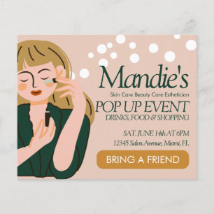 Esthetician Business Salon Pop Up Beauty Event Flyer