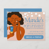 Esthetician Business Salon Pop Up Event Blue Briefkaart (Voorkant / Achterkant)